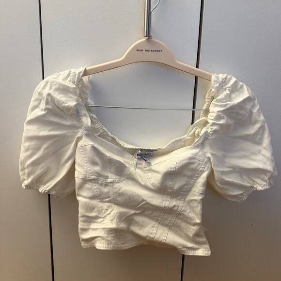 & other stories white Smocked Puff Sleeve Top - Picture 2 of 4